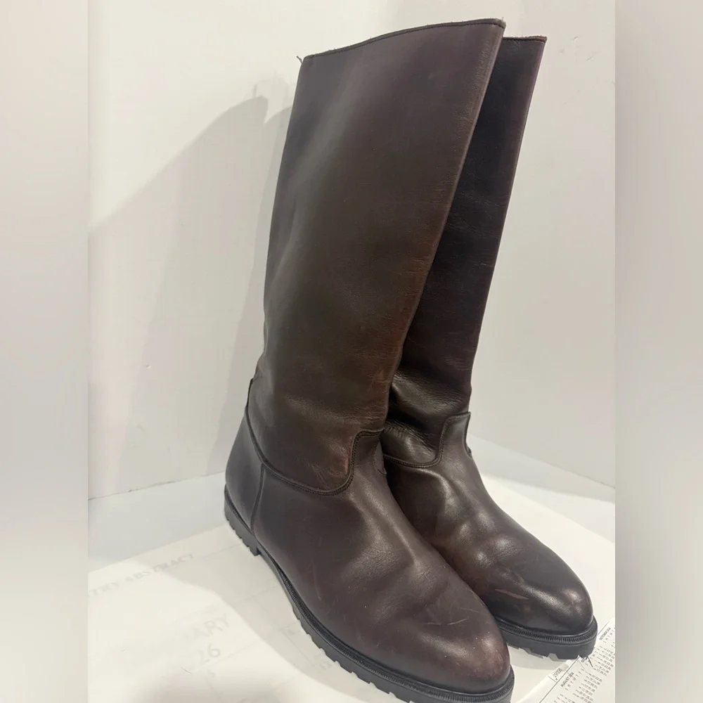 Lands' End coffee brown Leather Boots